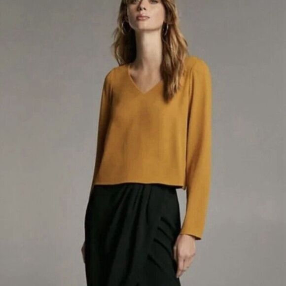 Arirzia Babaton Murphy Blouse Yellow Harvest Gold Size Medium - Picture 2 of 11